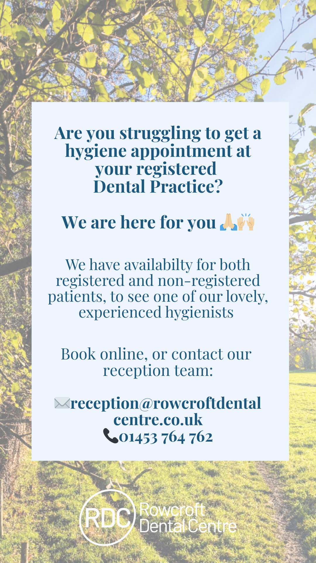 Hygiene Appointments Available!