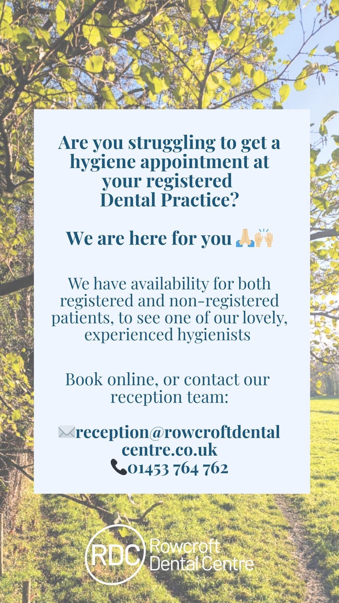 Hygiene Appointments Available!